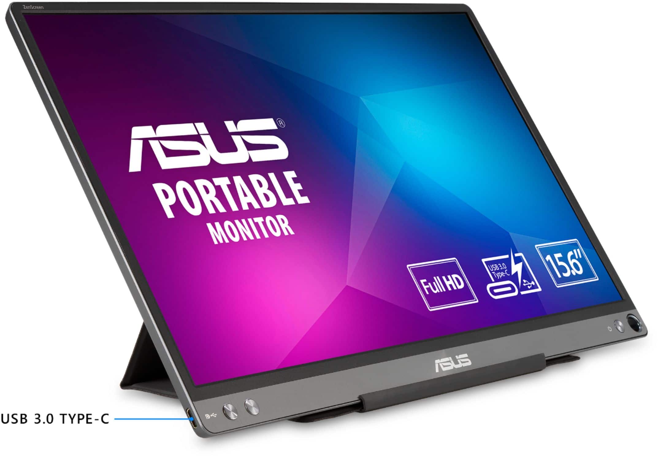 Alt View 18. ASUS - ZenScreen 15.6” IPS FHD 1080P USB Type-C Portable Monitor with Foldable Smart Case - Dark Gray.