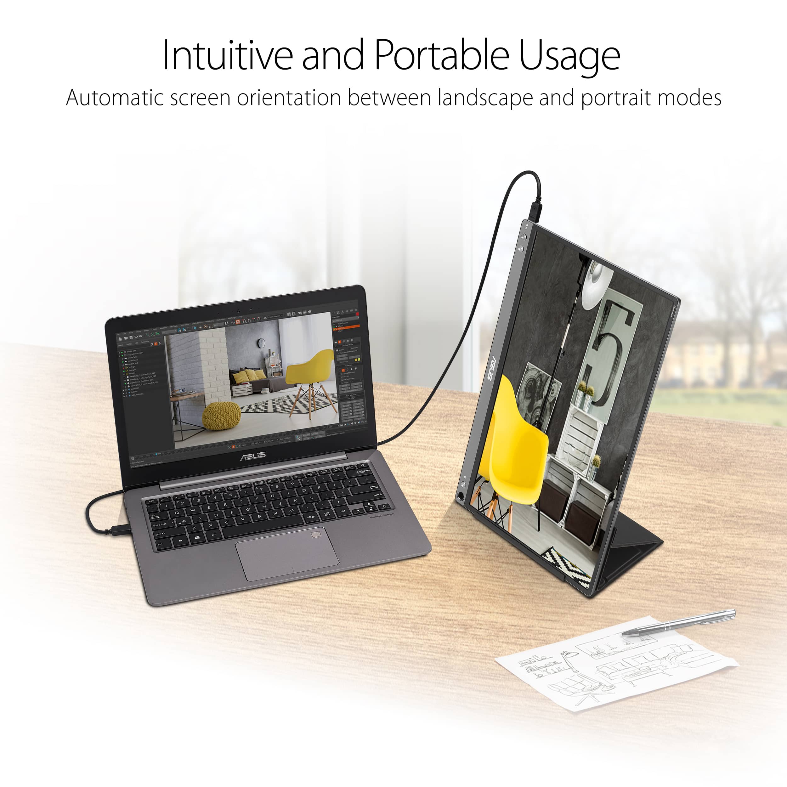 Intuitive and Portable Usage Automatic screen orientation between landscape and portrait modes ASUS A 5 d - - - - - . . . - . d . - a . d + . . . d J - . . . . - - . - - - - - . - - - - - . a . - . - .