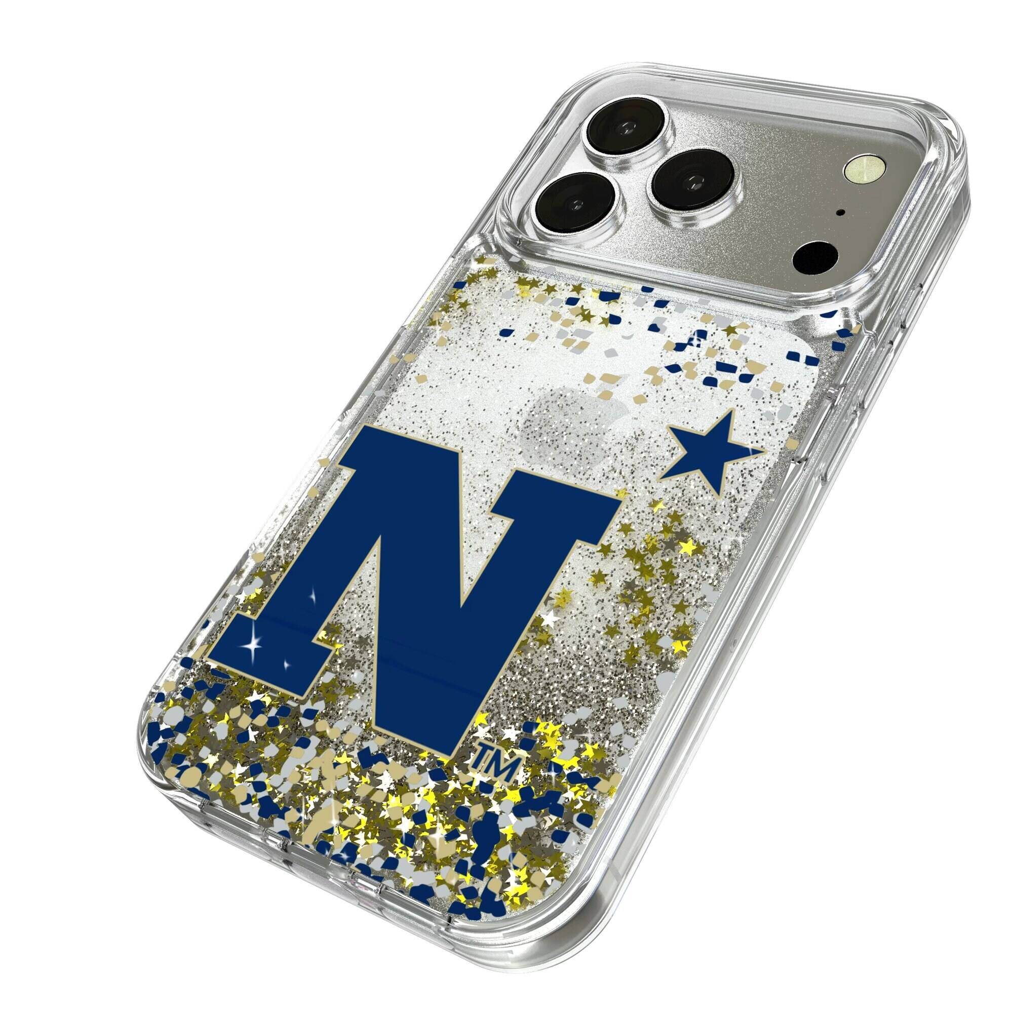 Alt View 1. Keyscaper - Navy Midshipmen iPhone Glitter Confetti Design Case - 13 Pro - Multicolor.