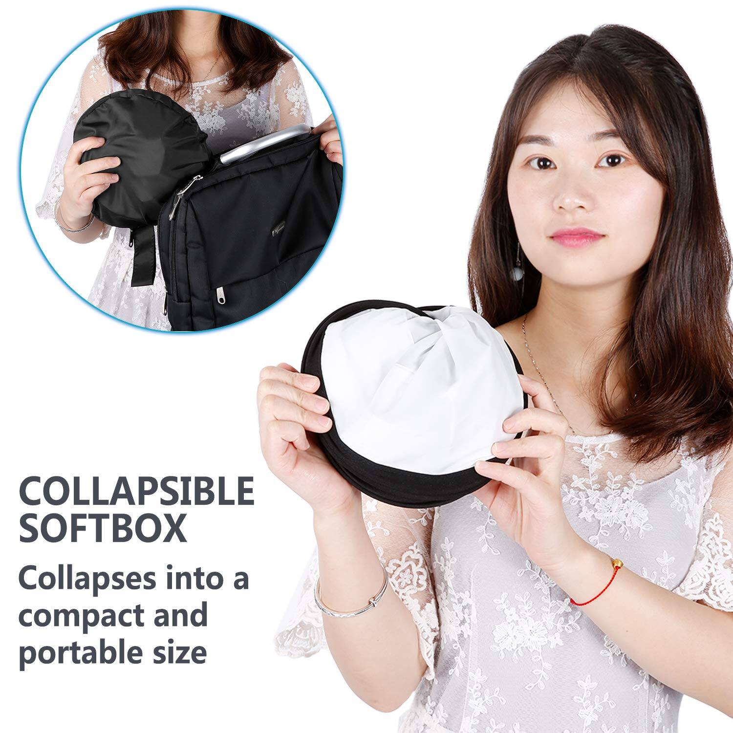 COLLAPSIBLE SOFTBOX  
Collapses into a compact and portable size