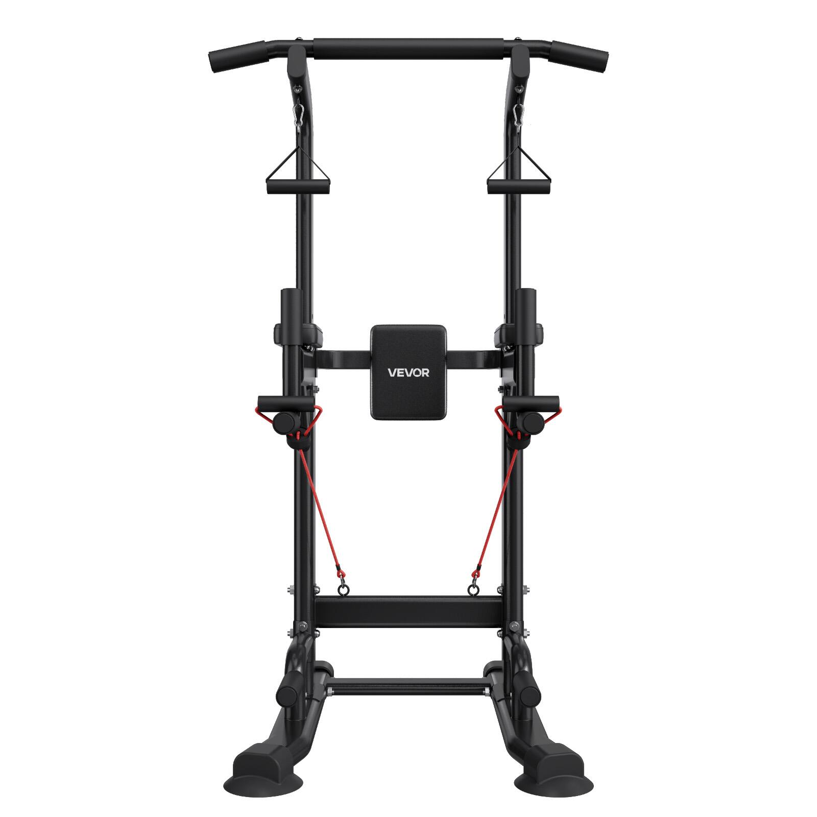 Alt View 5. VEVOR - Pull Up Bar, 330 LBS Power Tower Dip Station, Workout Dip Station with H-Shaped Stable Base & Back Pad - Black.