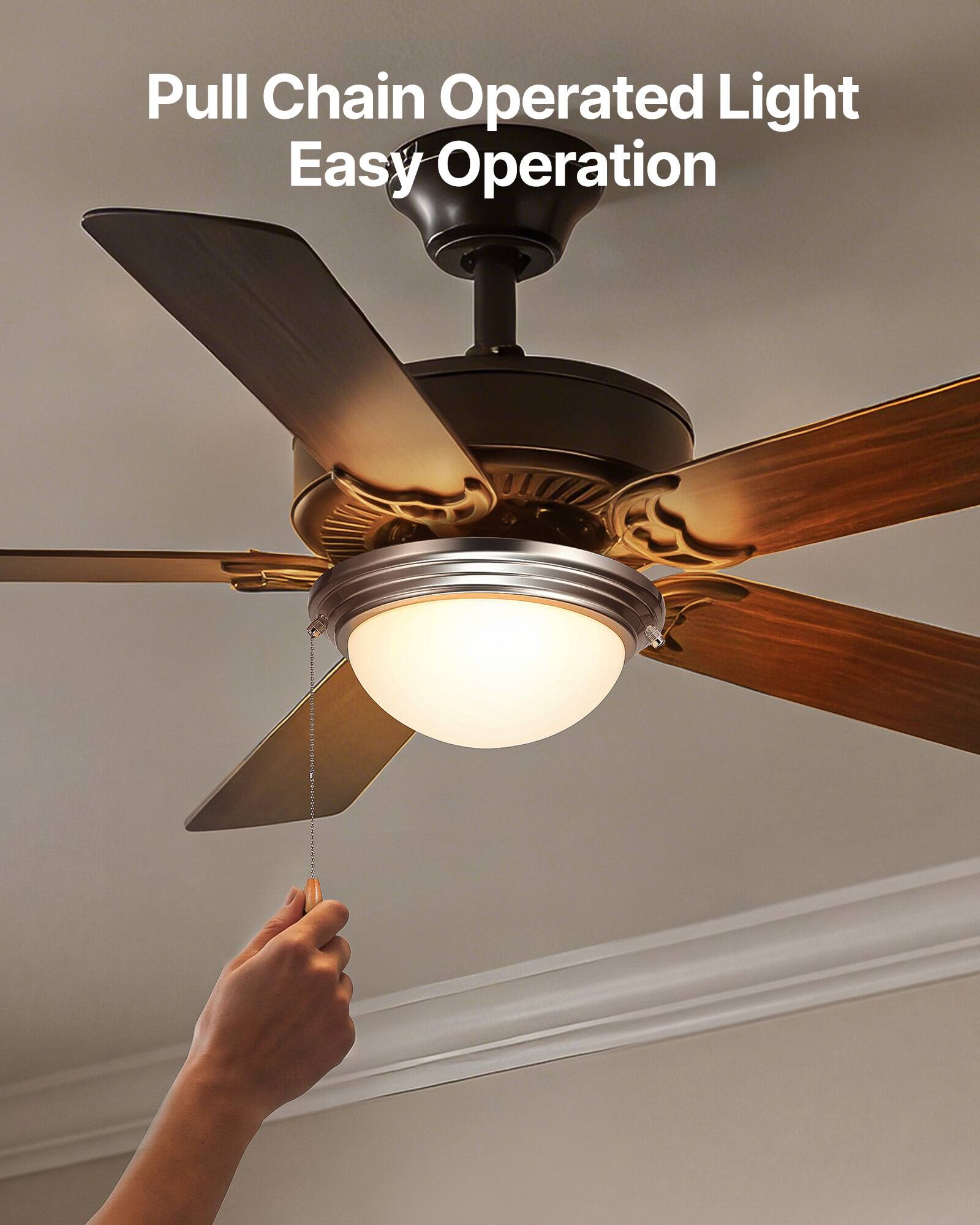 Pull Chain Operated Light  
Easy Operation