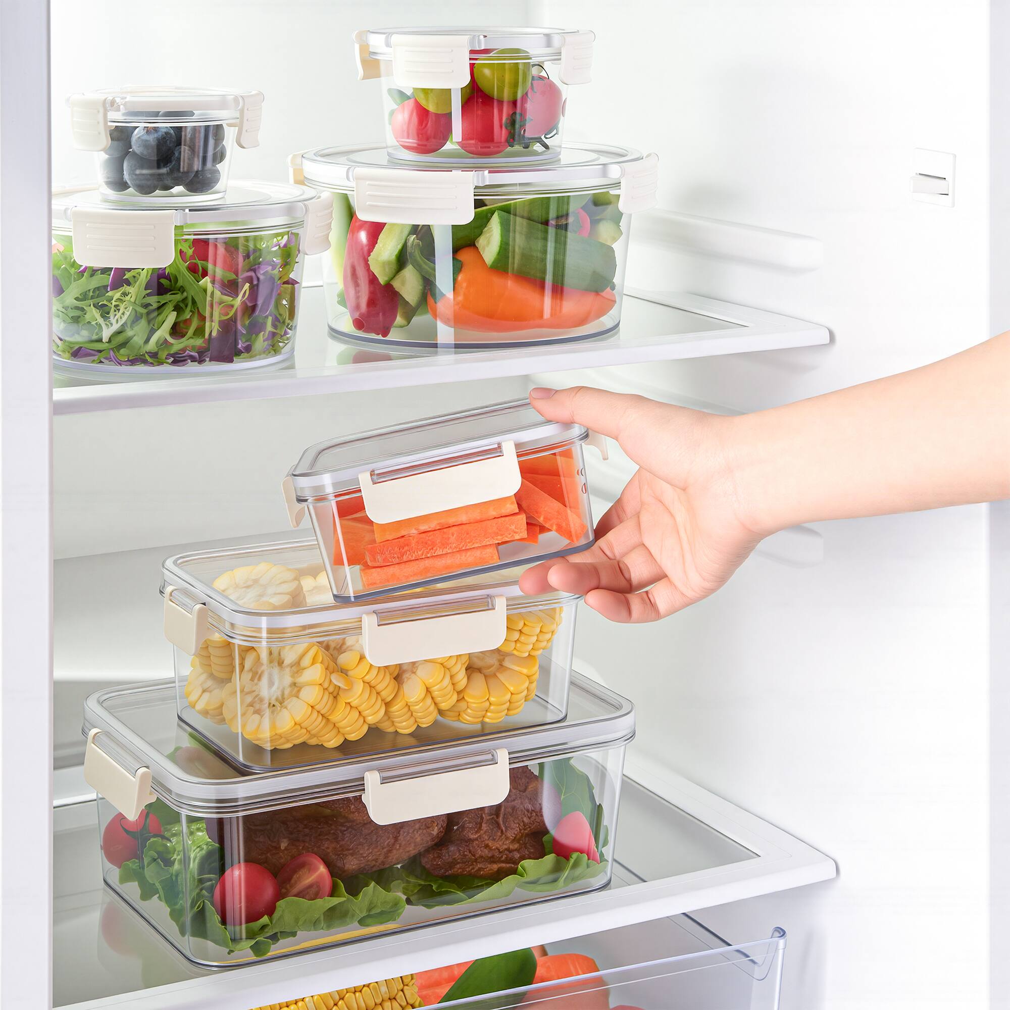 Left. Sorbus - Sorbus 3-Pack Food Storage Container Set – BPA-Free Leak-Proof Plastic with Snap-On Lids, Stackable & Nestable Meal Prep - Clear.