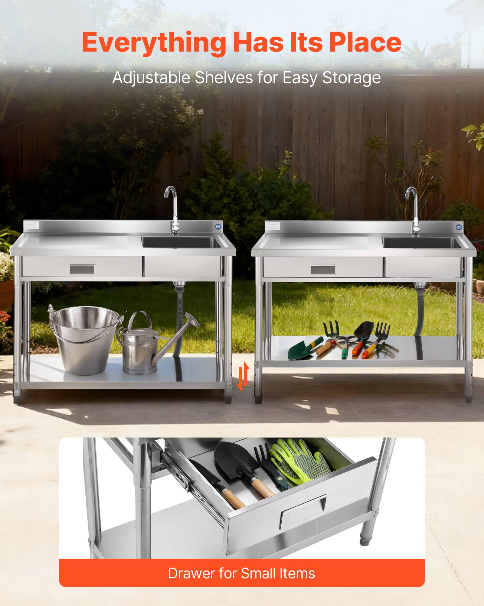 Everything Has Its Place  
Adjustable Shelves for Easy Storage  

Drawer for Small Items