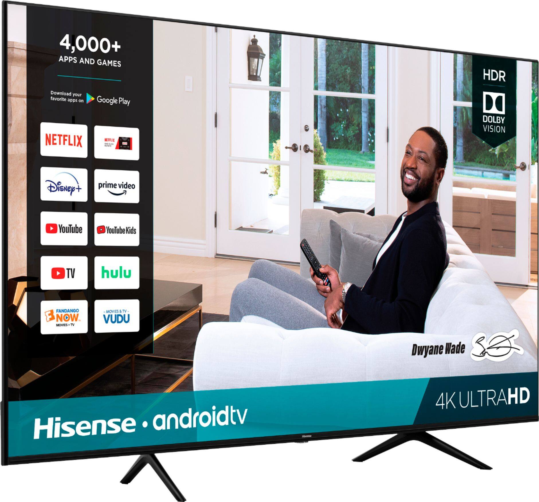 Angle. Hisense - 70" Class H65 Series LED 4K UHD Smart Android TV - Black.