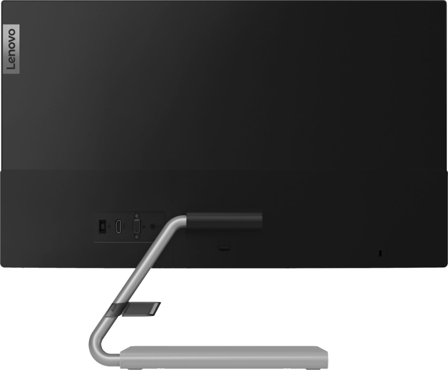 Back View: Lenovo - Q24i-10 24" IPS LED FHD FreeSync Monitor (HDMI, VGA) - Black