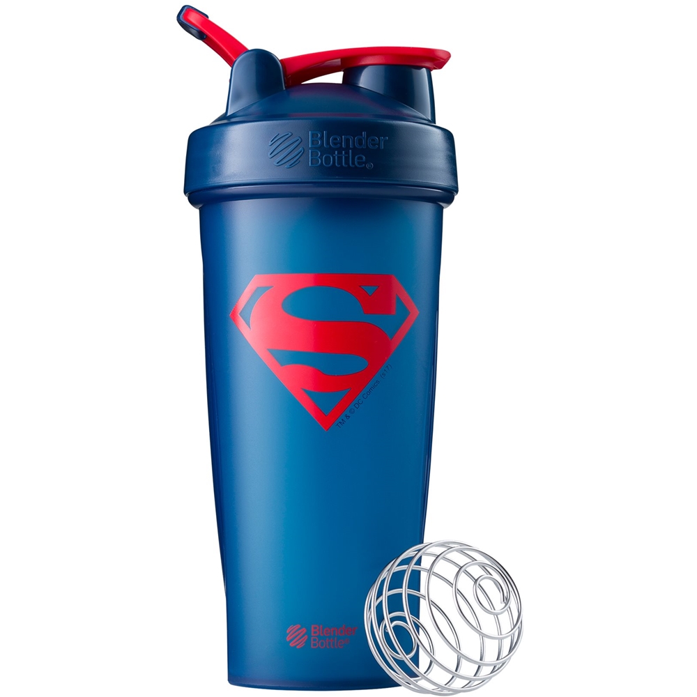 Angle View: BlenderBottle - DC Comics Series Classic w/ Loop 28 oz. Water Bottle/Shaker Cup - Navy