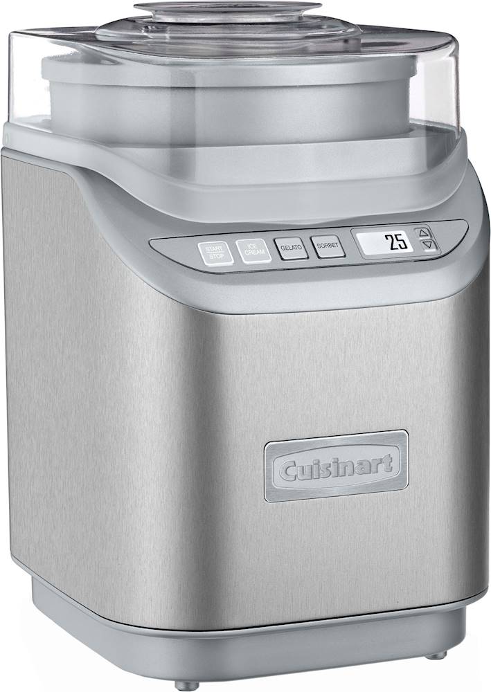 Angle View: Cuisinart - Cool Creations 2-Quart Ice Cream Maker - Brushed Chrome