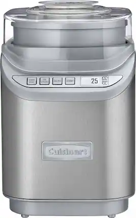 Front. Cuisinart - Cool Creations 2-Quart Ice Cream Maker - Brushed Chrome.