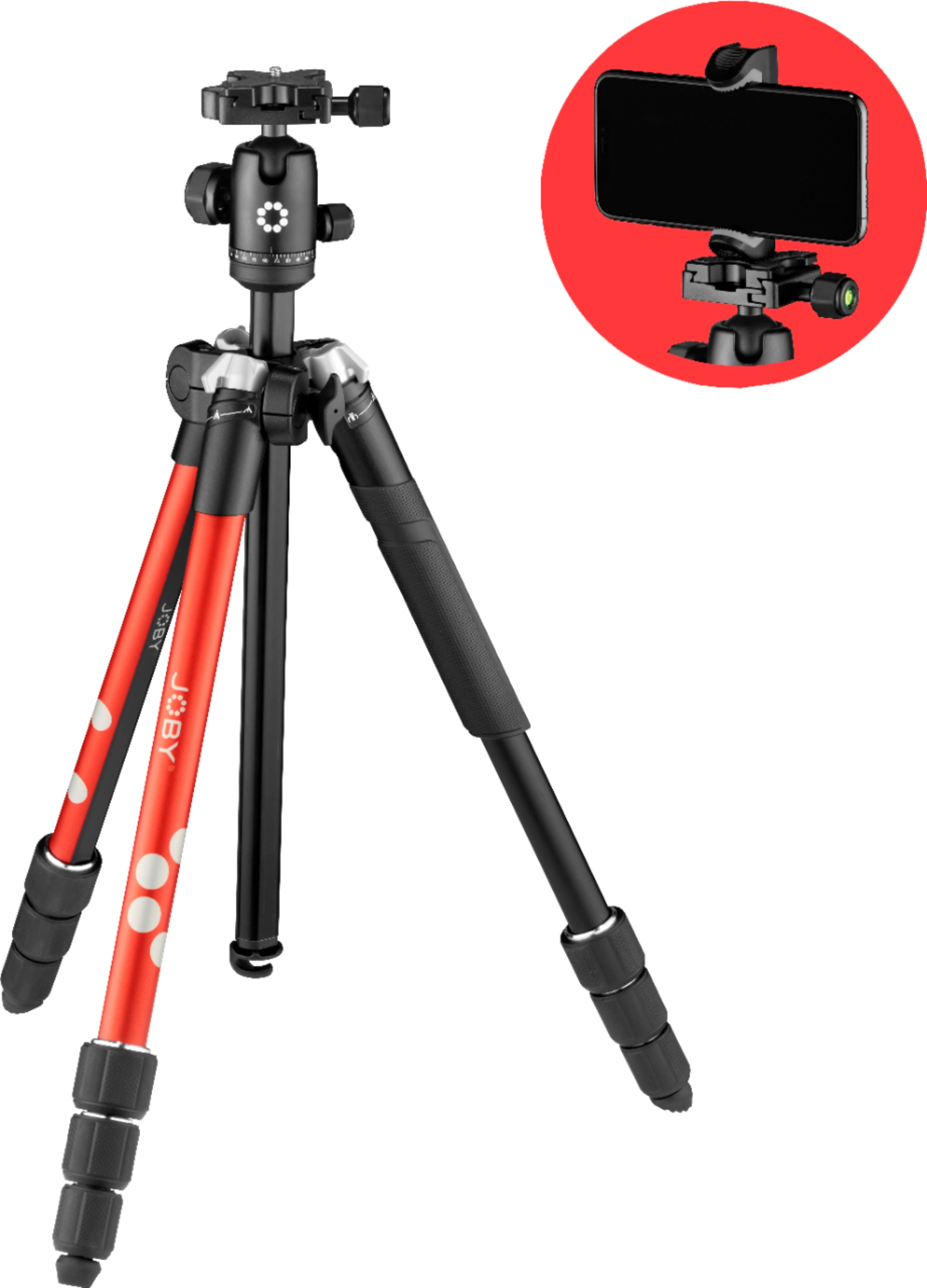 Left. JOBY - RangePod Tripod for Camera and Vlogging - Red.