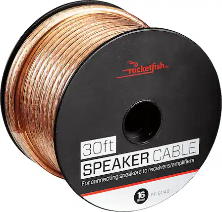 Angle. Rocketfish™ - 30' 16 Gauge Pure Copper Speaker Wire - Clear.