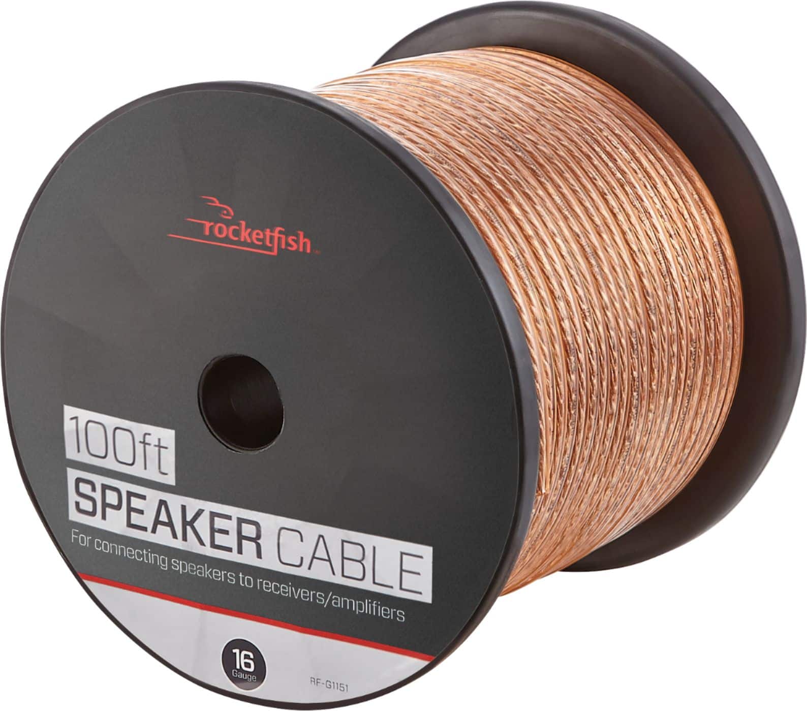 Left. Rocketfish™ - 100' 16 Gauge Pure Copper Speaker Wire - Clear.