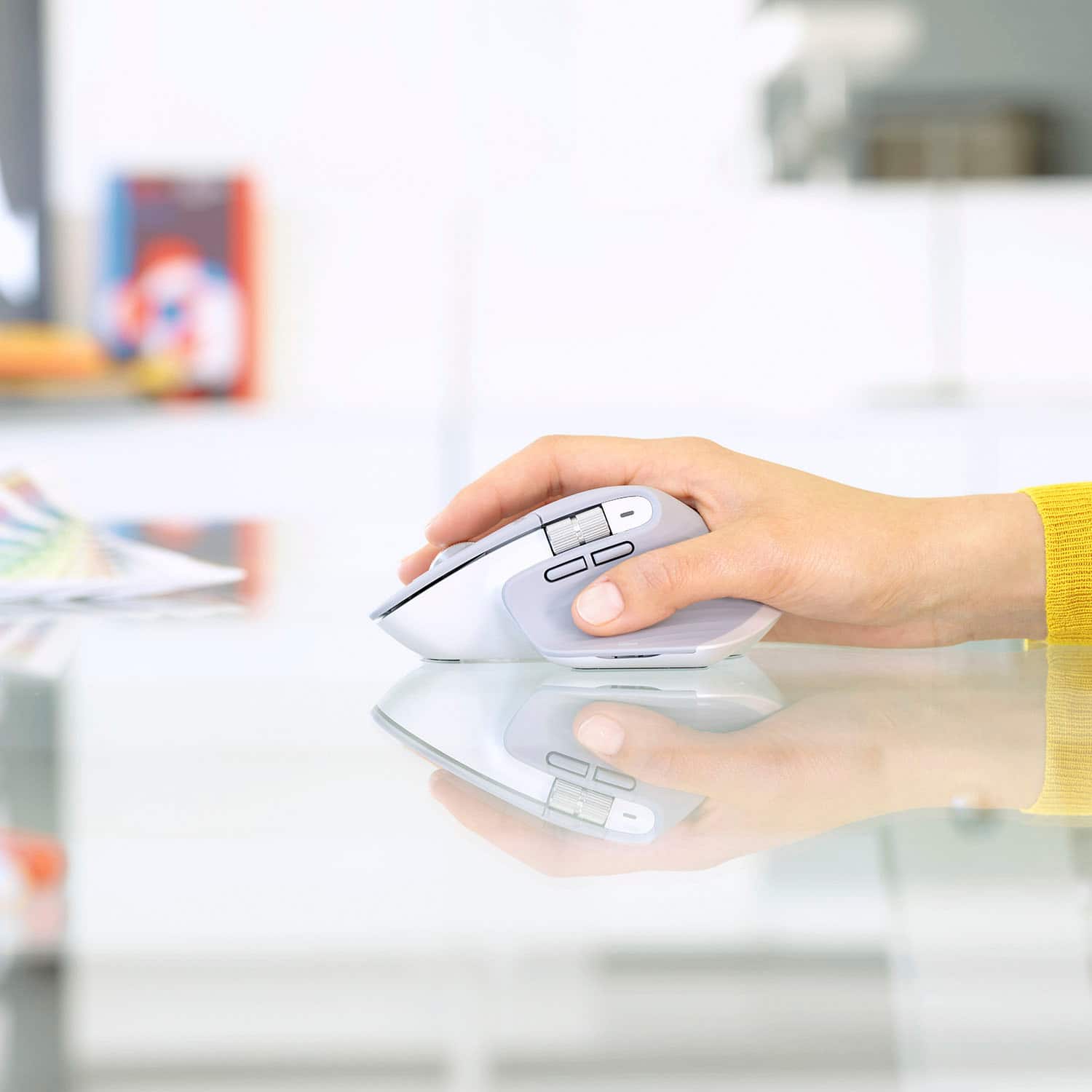 Alt View 13. Logitech - MX Master 3 Advanced Wireless USB/Bluetooth Laser Mouse with Ultrafast Scrolling - Mid Gray.