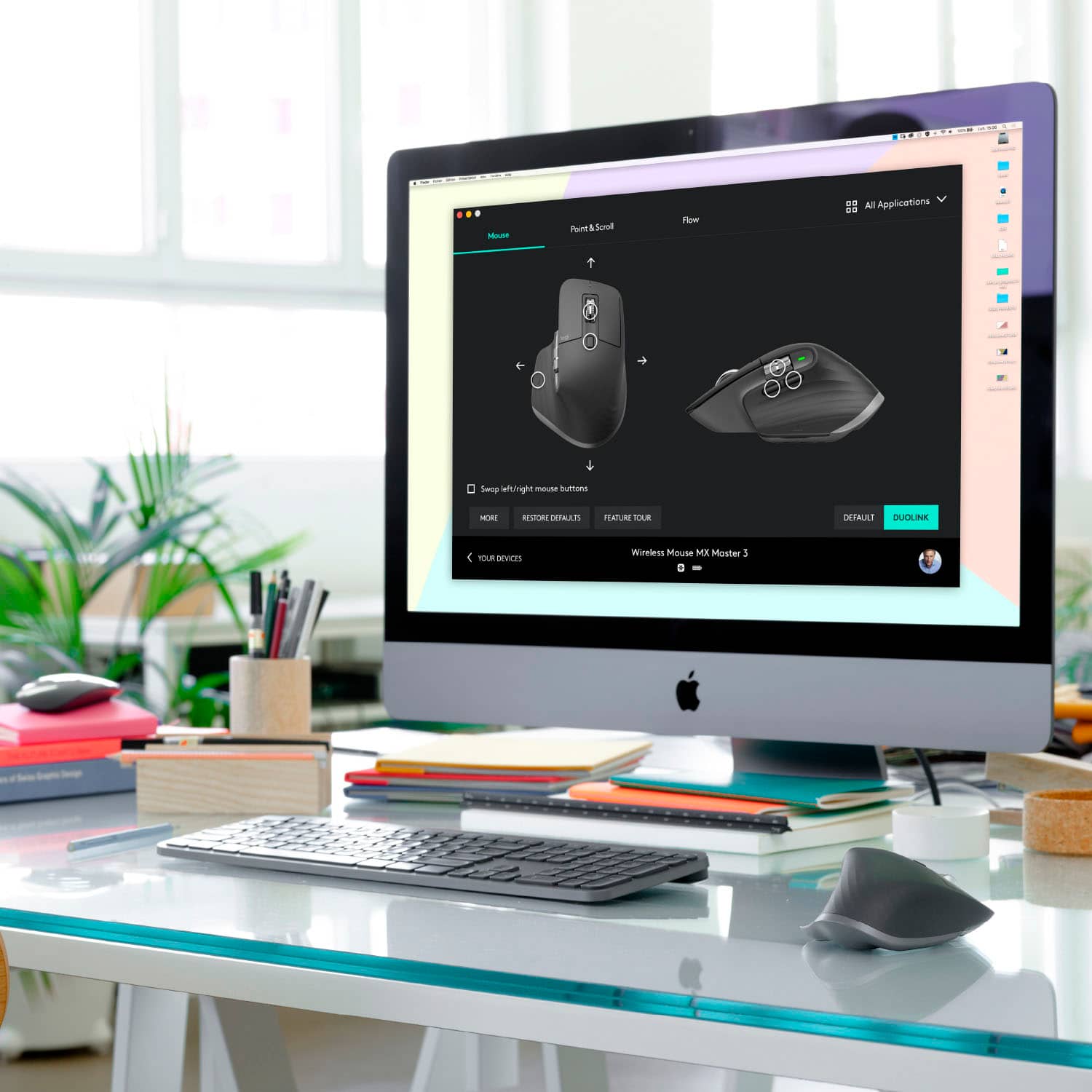 The text on the image reads: "Hoan Aut ru Flew e Al Applications Swop efshight - buttuna NOR RSR DTALn AFURE DEiNA GLICLIK TA EWEn Wireless Mouse M Moster 1."