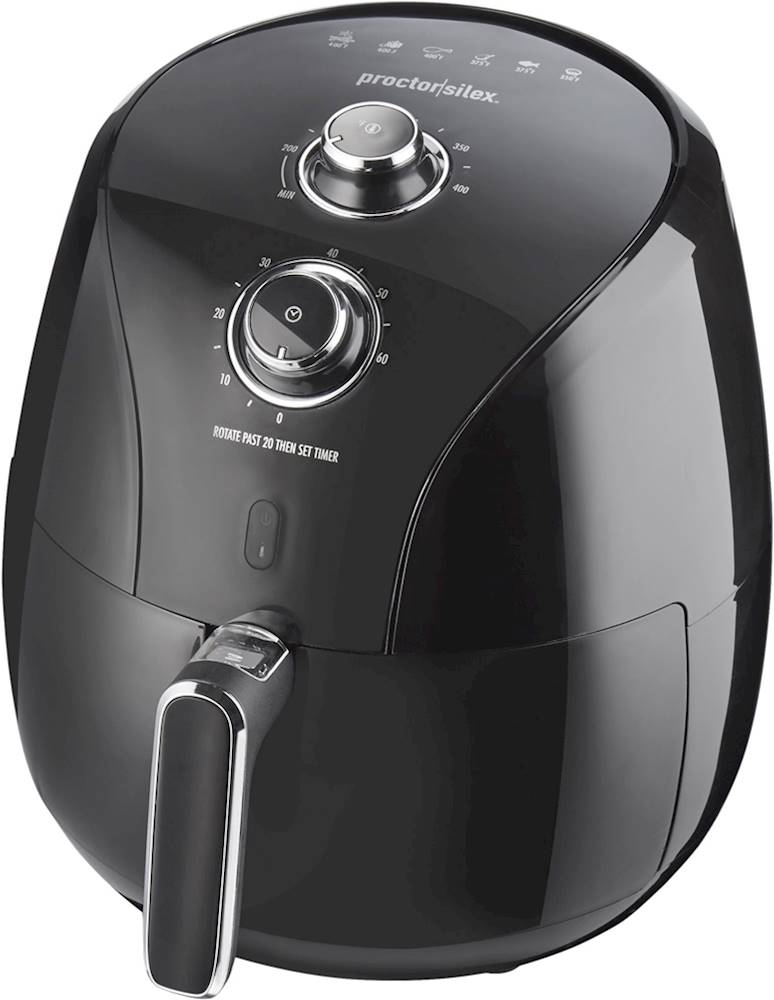 Left View: Elite Gourmet - 5Qt. Digital Rapid Air Fryer/Multi-cooker with Top and Bottom Heating - Black
