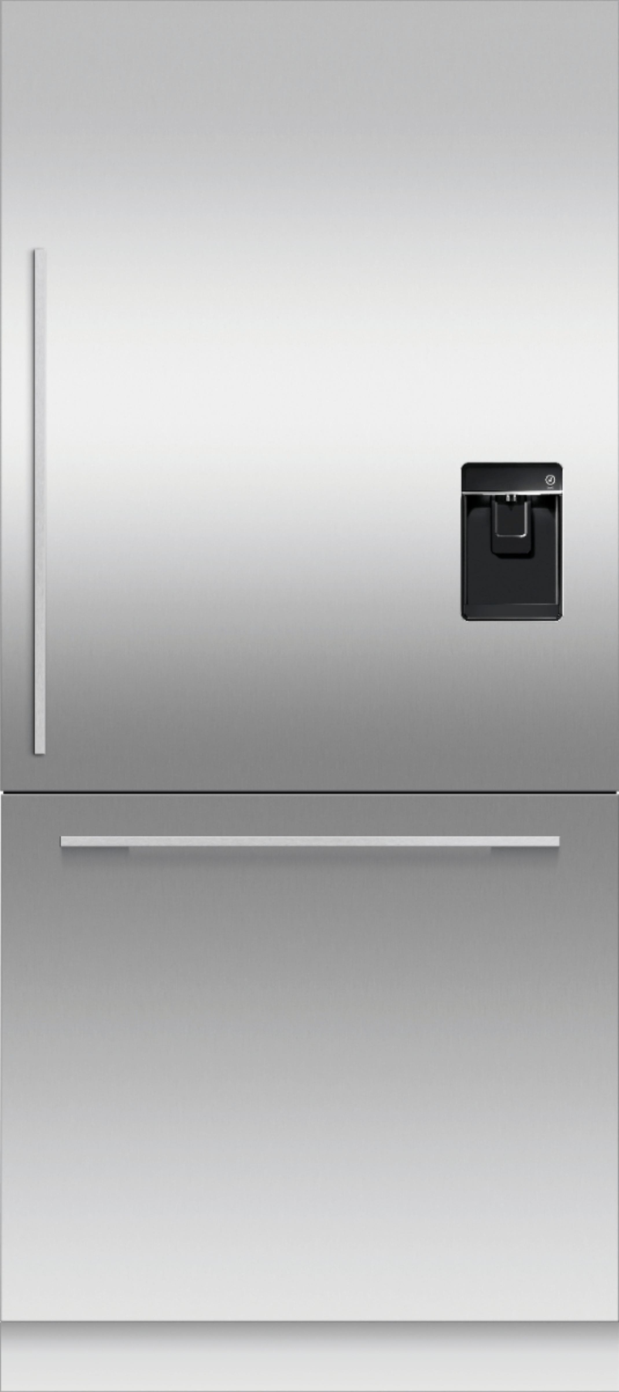 Front. Fisher & Paykel - 36 x 80 in Integrated Single Door Bottom Mount Door Panel for RS36W80RU1 (Handles not Included) - Stainless Steel.