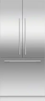 Front. Fisher & Paykel - 36 x 80 in Integrated French Door Door Panel for RS36A80J1 (Handles not Included) - Stainless Steel.