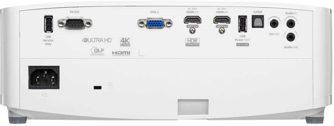 Back. Optoma - UHD50X 4K UHD Projector with HDR10 & HLG - White.