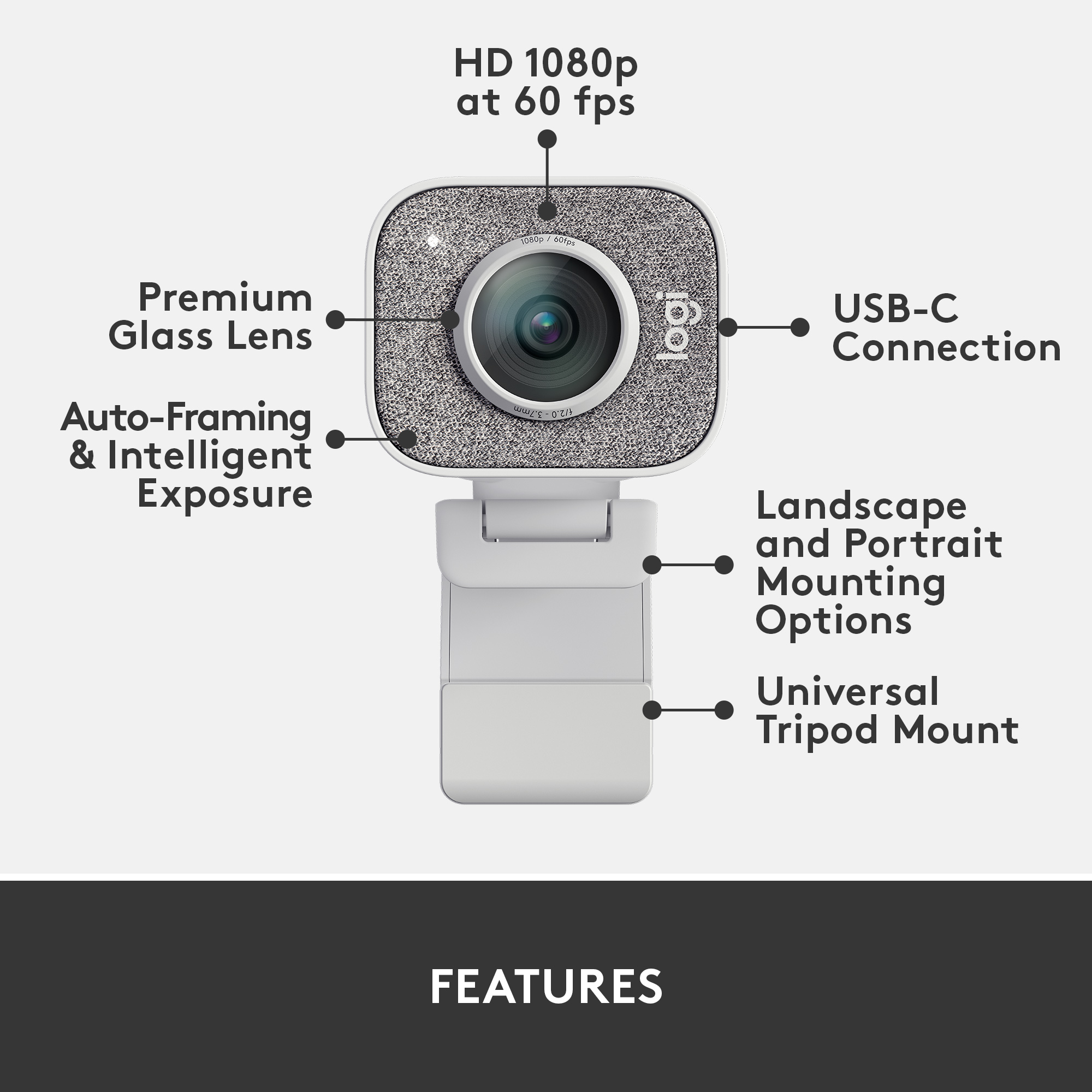 Prisnedsættelse binde matchmaker Logitech StreamCam 1080 Webcam for Live Streaming and Content Creation Off- White 960-001289 - Best Buy
