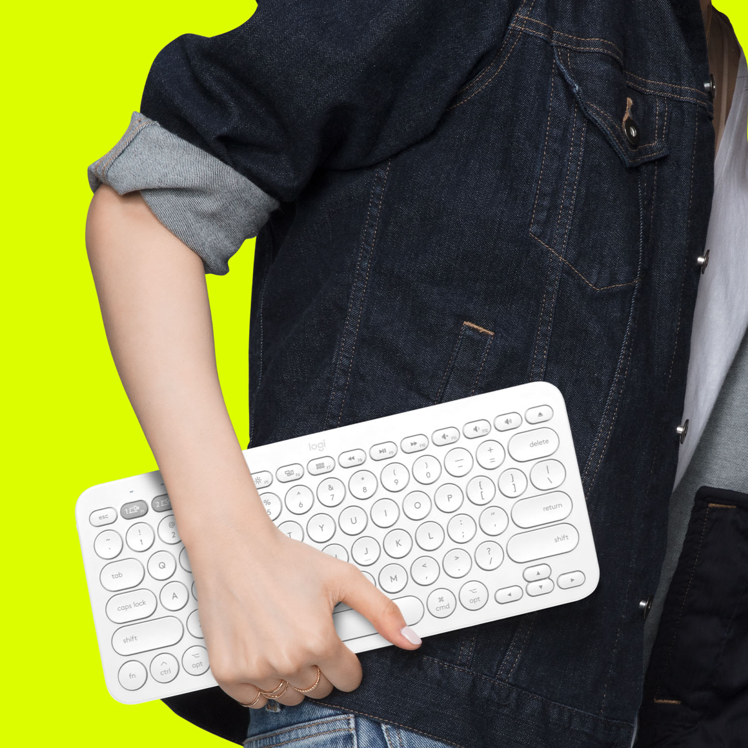 Logitech K380 Multi Device Bluetooth Scissor Keyboard For Mac Off White 9 Best Buy