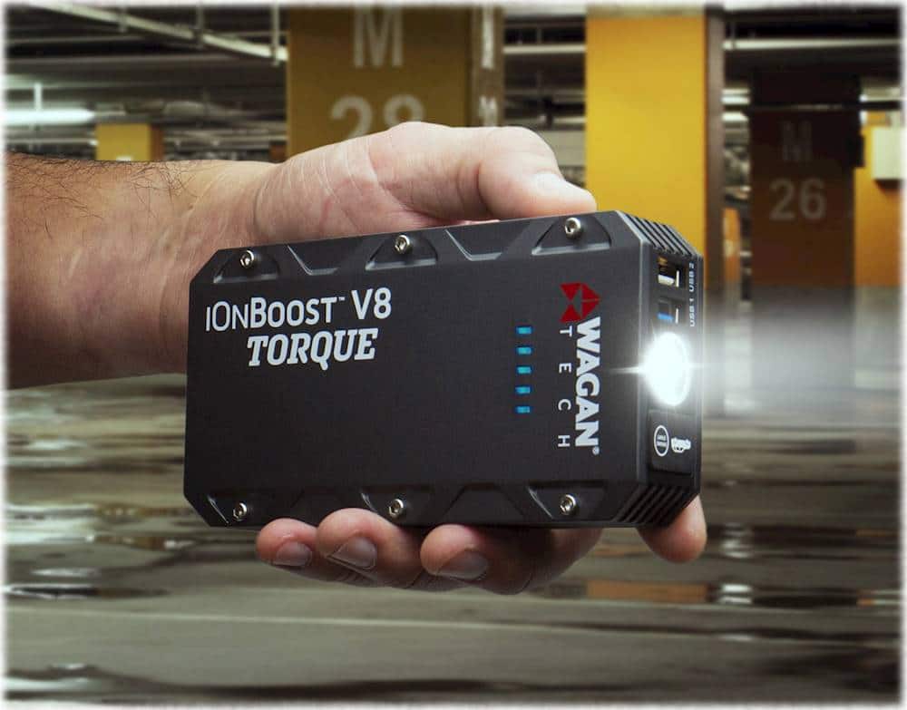 Alt View 17. Wagan Tech - iOnBoost V8 TORQUE 8400 mAh Portable Charger and Jump Starter - Black.