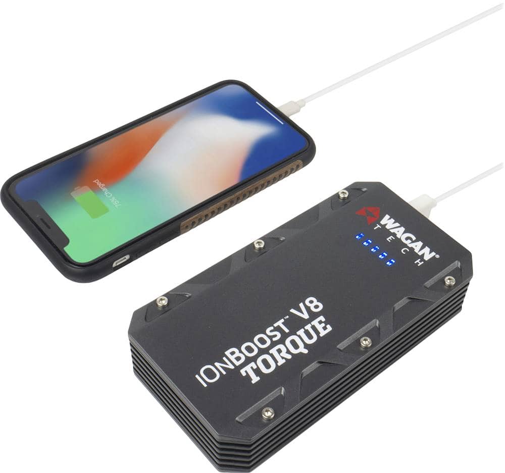 Alt View Zoom 18. Wagan Tech - iOnBoost V8 TORQUE 8400 mAh Portable Charger and Jump Starter - Black.
