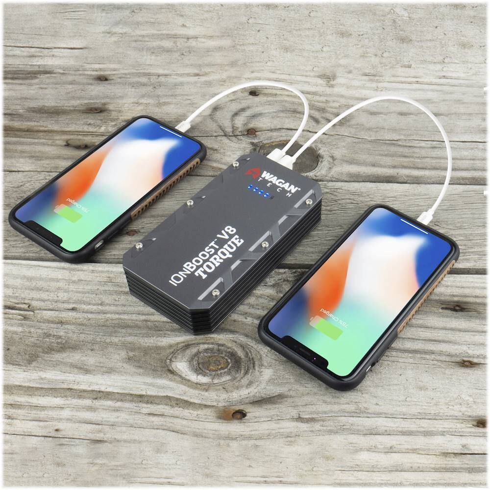 Alt View Zoom 19. Wagan Tech - iOnBoost V8 TORQUE 8400 mAh Portable Charger and Jump Starter - Black.