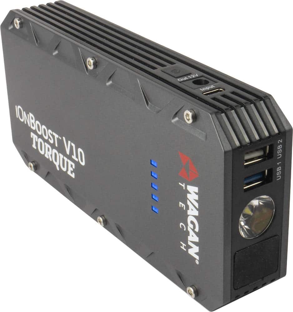 Alt View 13. Wagan Tech - iOnBoost V10 TORQUE 12,000 mAh Portable Charger and Jump Starter - Black.