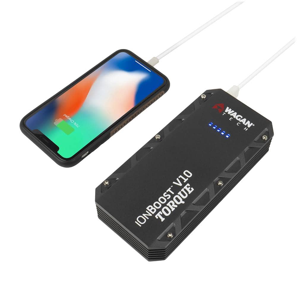 Alt View 21. Wagan Tech - iOnBoost V10 TORQUE 12,000 mAh Portable Charger and Jump Starter - Black.