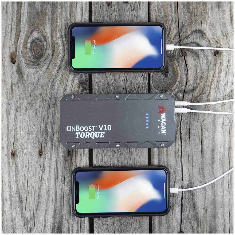 Alt View 23. Wagan Tech - iOnBoost V10 TORQUE 12,000 mAh Portable Charger and Jump Starter - Black.