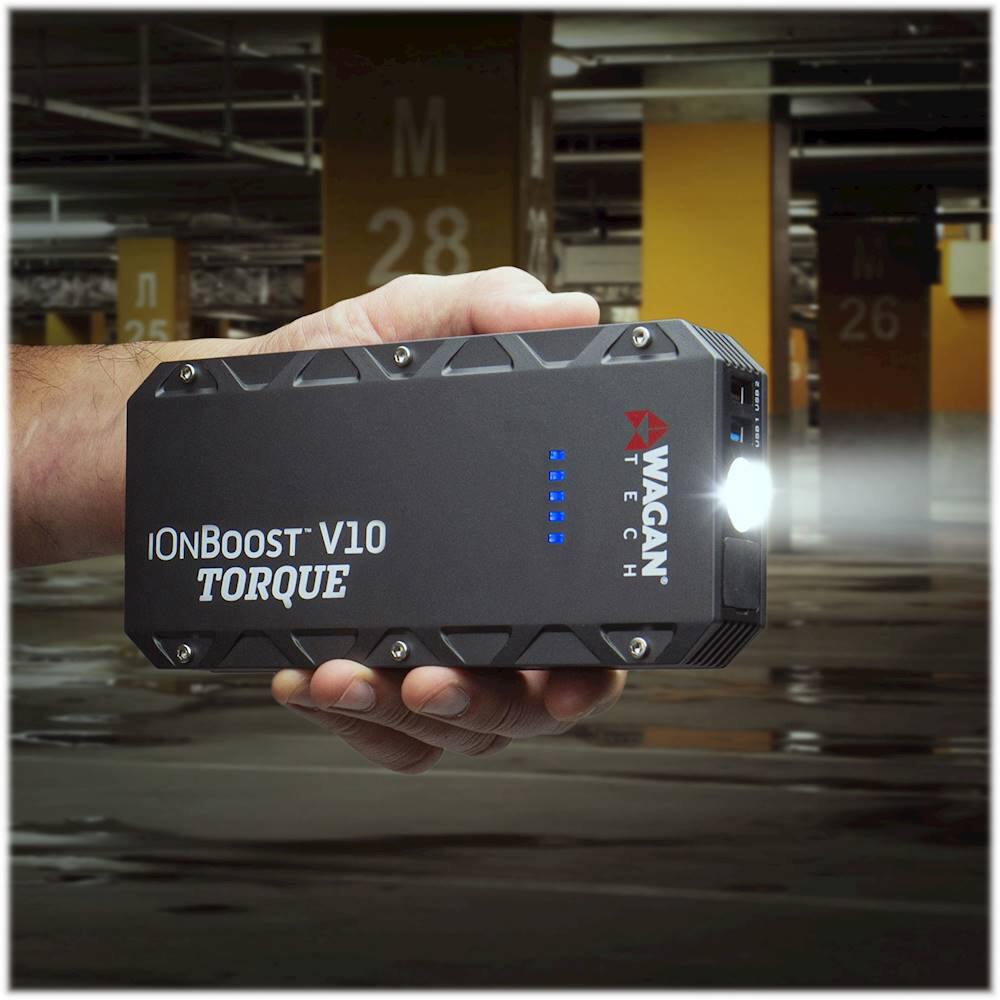 Alt View Zoom 25. Wagan Tech - iOnBoost V10 TORQUE 12,000 mAh Portable Charger and Jump Starter - Black.