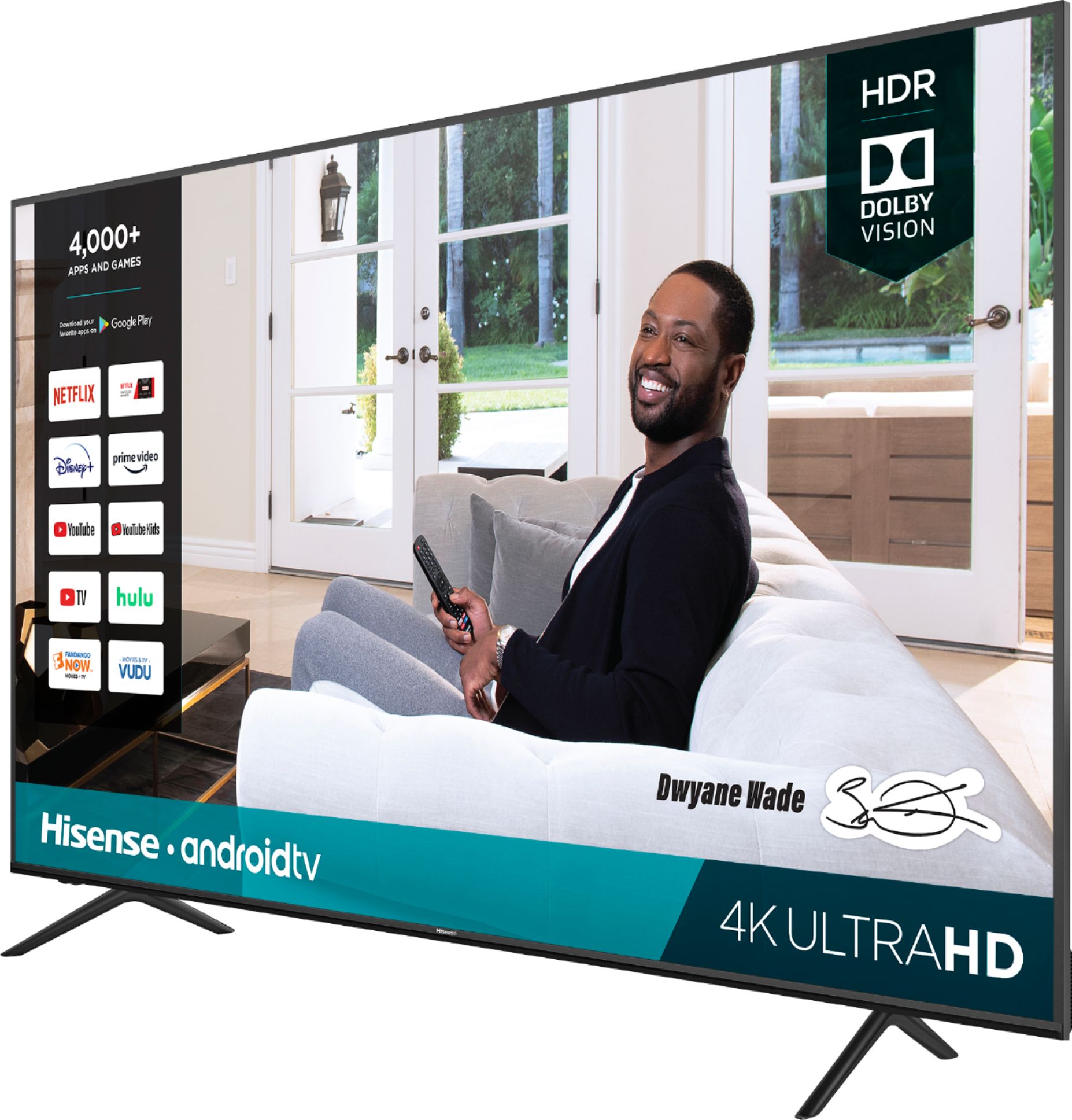 Left View: Hisense - 75" Class H65 Series LED 4K UHD Smart Android TV