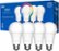Front Zoom. Peace by Hampton - Full Color A19 LED Smart Wi-Fi Bulb (4-Pack) - Multicolor.