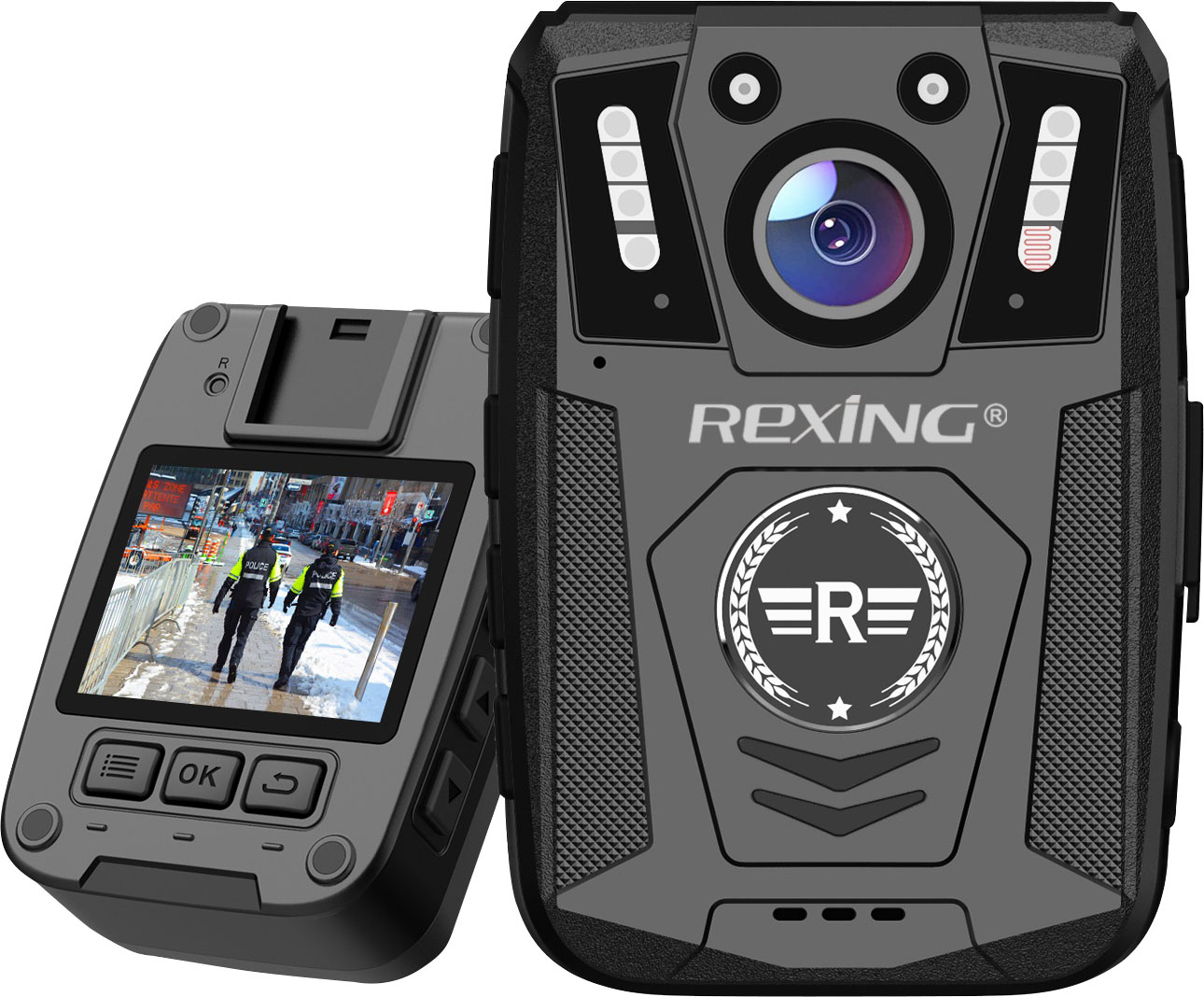 Rexing - P1 1080p FHD Body Camera with 64GB Internal Memory - Black