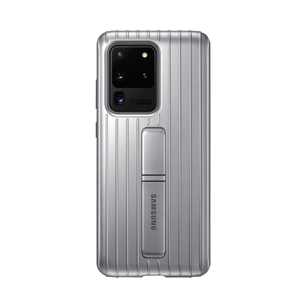 Alt View 11. Samsung - Rugged Protective Cover Case for Galaxy S20 Ultra 5G - Silver.