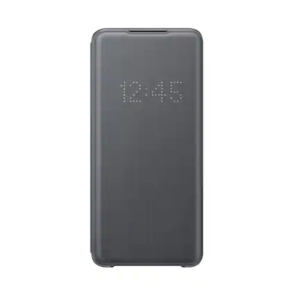 Angle. Samsung - LED Wallet Cover Case for Galaxy S20 Ultra 5G - Gray.