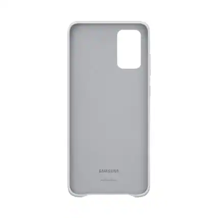 Angle. Samsung - Leather Cover Case for Galaxy S20+ and S20+ 5G - Silver.