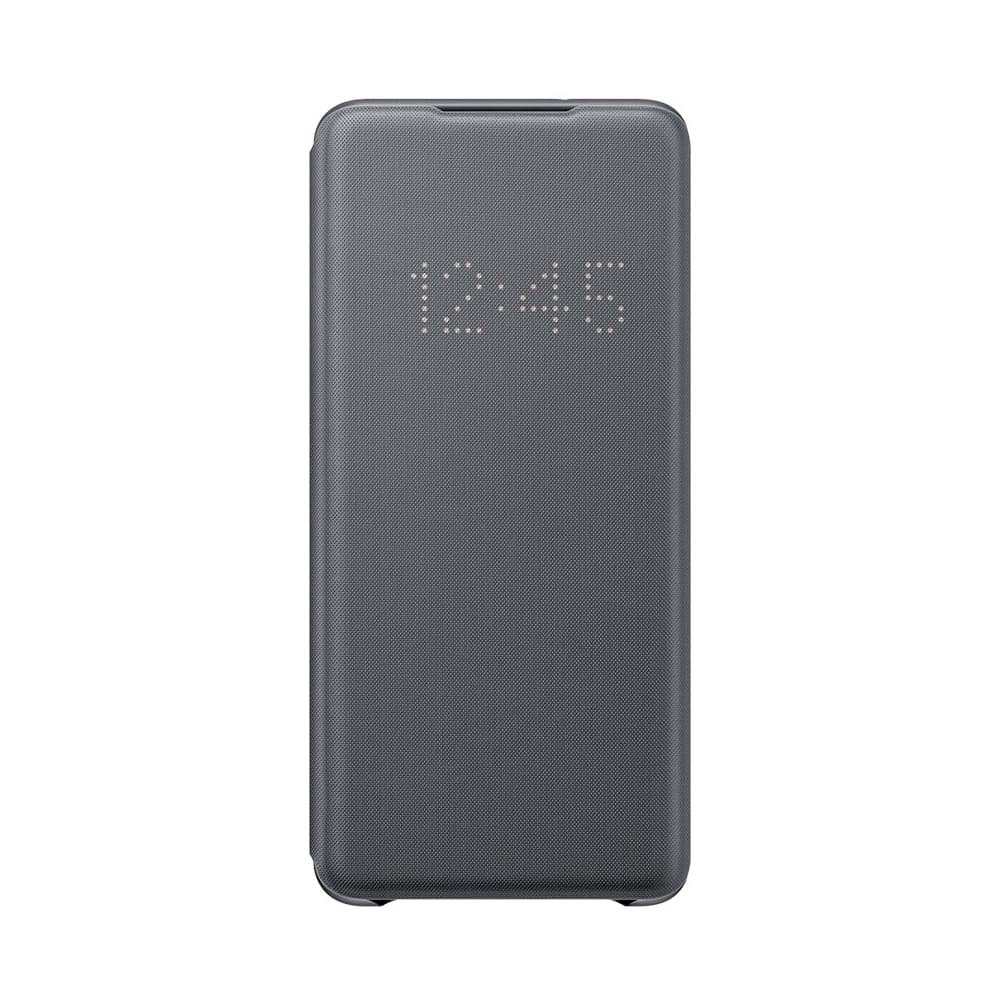 Angle. Samsung - LED Wallet Cover Case for Galaxy S20+ and S20+ 5G - Gray.