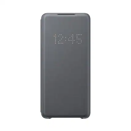 Angle. Samsung - LED Wallet Cover Case for Galaxy S20+ and S20+ 5G - Gray.