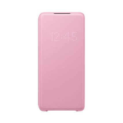 Angle. Samsung - LED Wallet Cover Case for Galaxy S20+ and S20+ 5G - Pink.