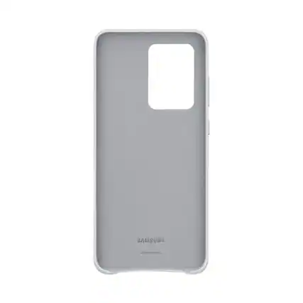 Angle. Samsung - Leather Cover Case for Galaxy S20 Ultra 5G - Light Gray.