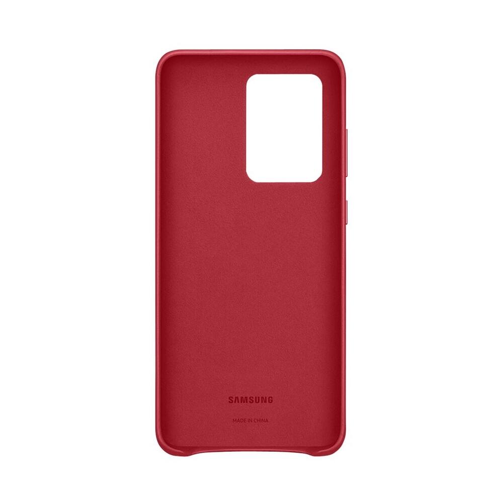 Angle. Samsung - Leather Cover Case for Galaxy S20 Ultra 5G - Red.