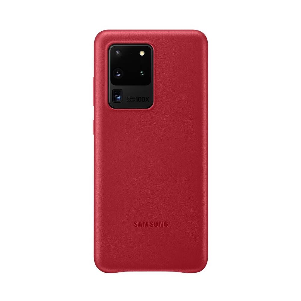 Alt View 12. Samsung - Leather Cover Case for Galaxy S20 Ultra 5G - Red.