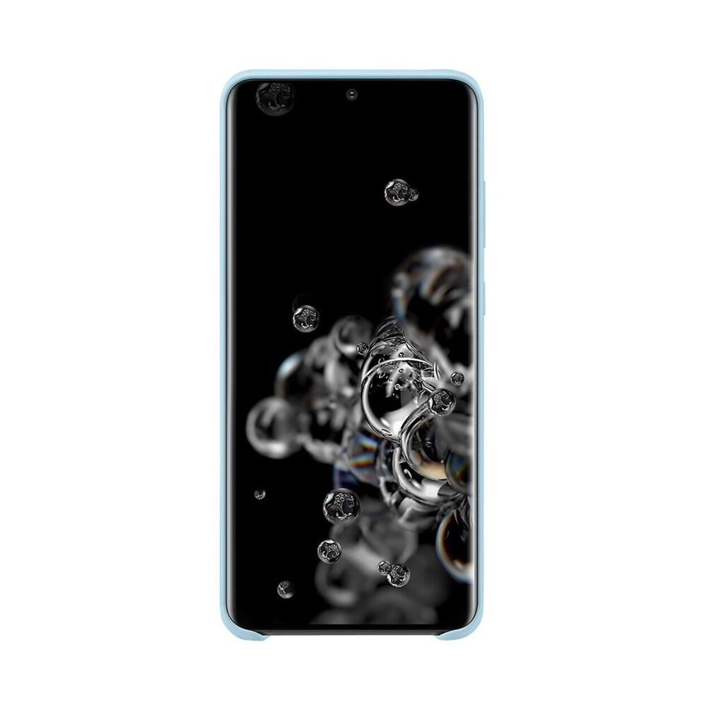 Angle View: Samsung - Silicone Cover Case for Galaxy S20 Ultra 5G - Blue