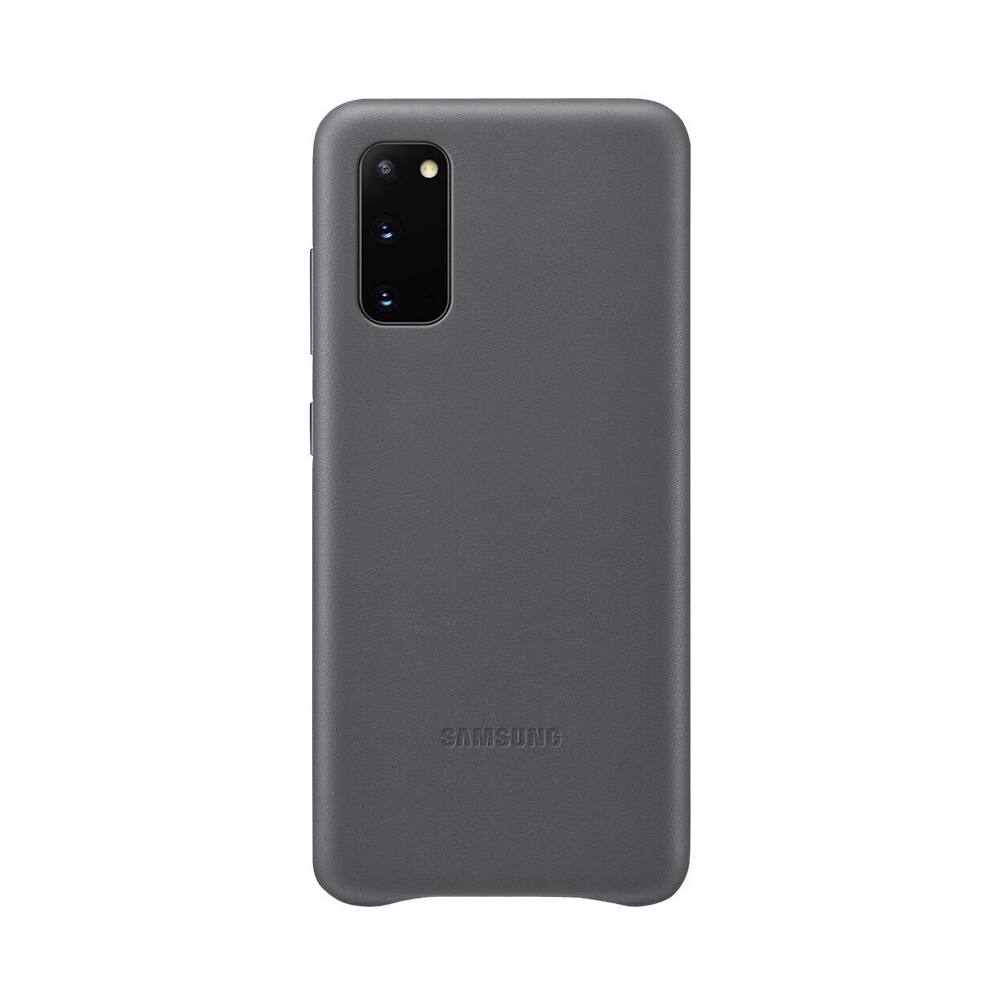 Alt View 12. Samsung - Leather Cover Case for Galaxy S20 and S20 5G - Gray.