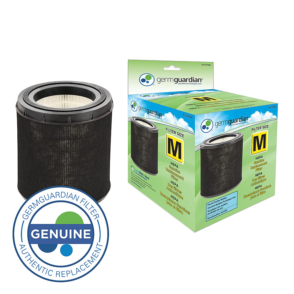 Genuine HEPA Pure Replacement Filter M for GermGuardian Air Purifier Models AC4700BDLX and AC4700DLX - Black/White - Front_Zoom