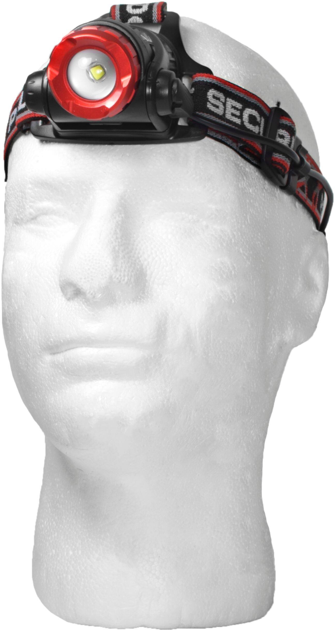 Alt View 11. Police Security - Head Flashlight - Black/Red.