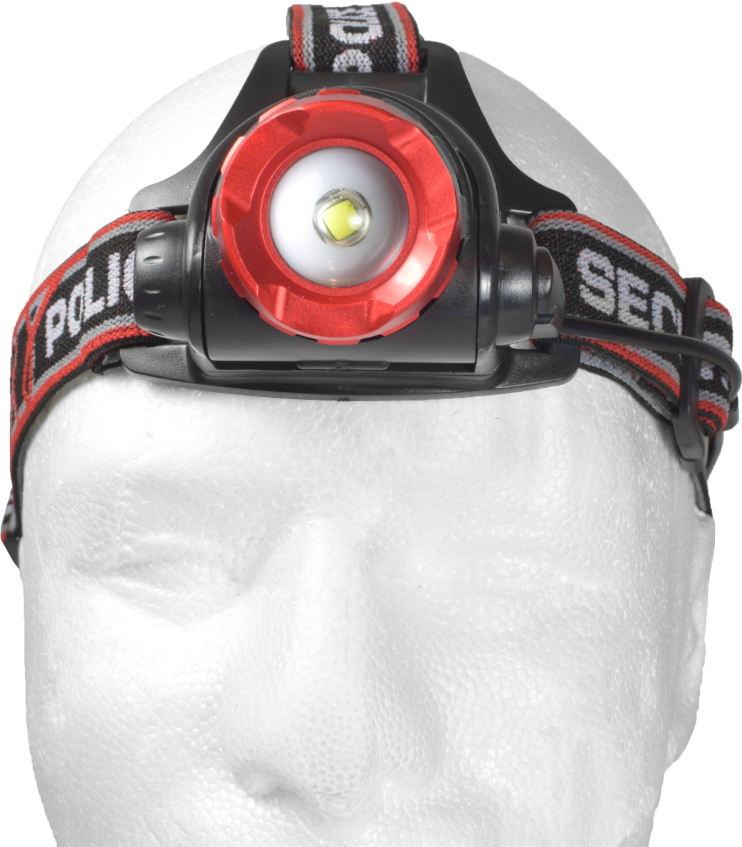 Alt View 16. Police Security - Head Flashlight - Black/Red.
