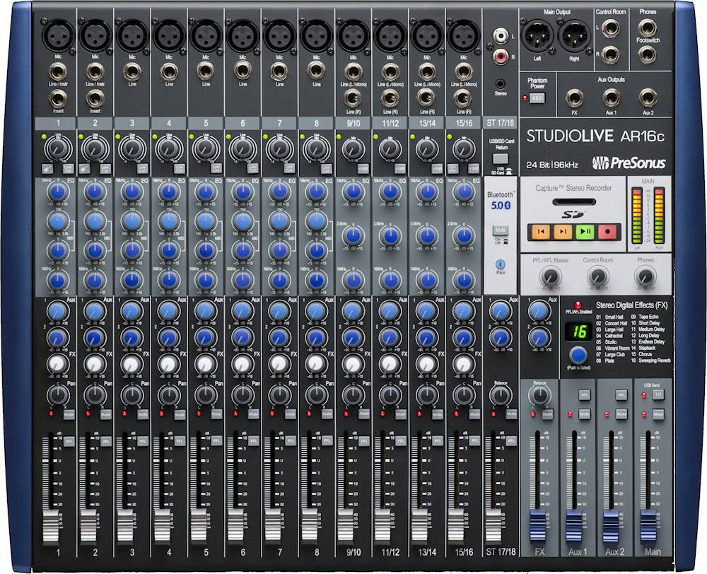 Front. PreSonus - StudioLive ARc-Series 18-Channel Analog Mixer - Blue/Black/Gray.
