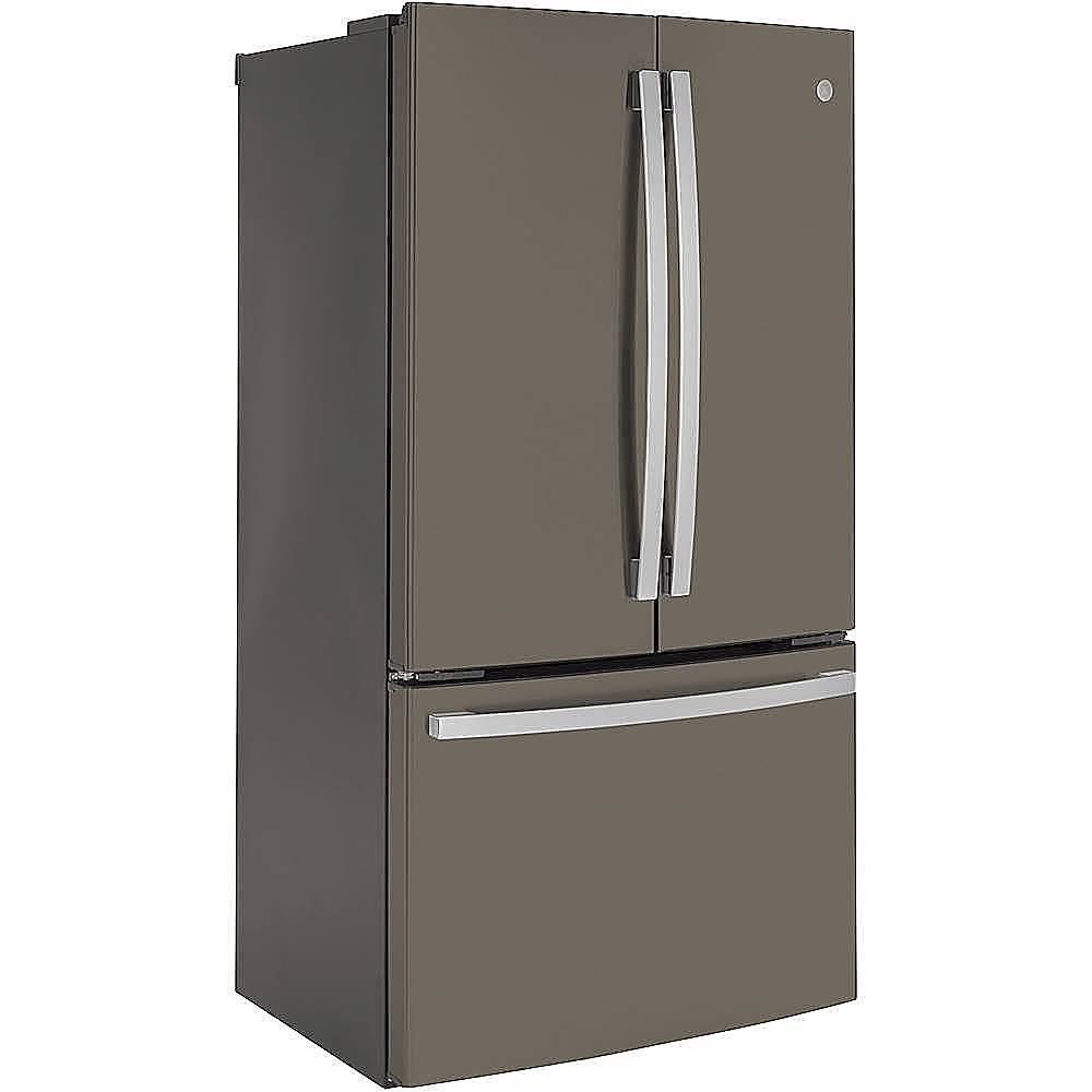 Angle. GE - 23.1 Cu. Ft. French Door Counter-Depth Refrigerator - Slate.